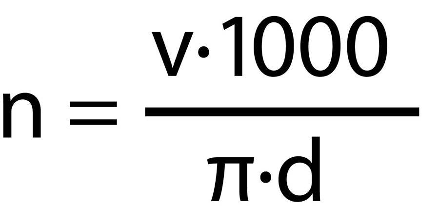 Formel für Drehzahl Schnittgeschwindigkeit beim Bohren