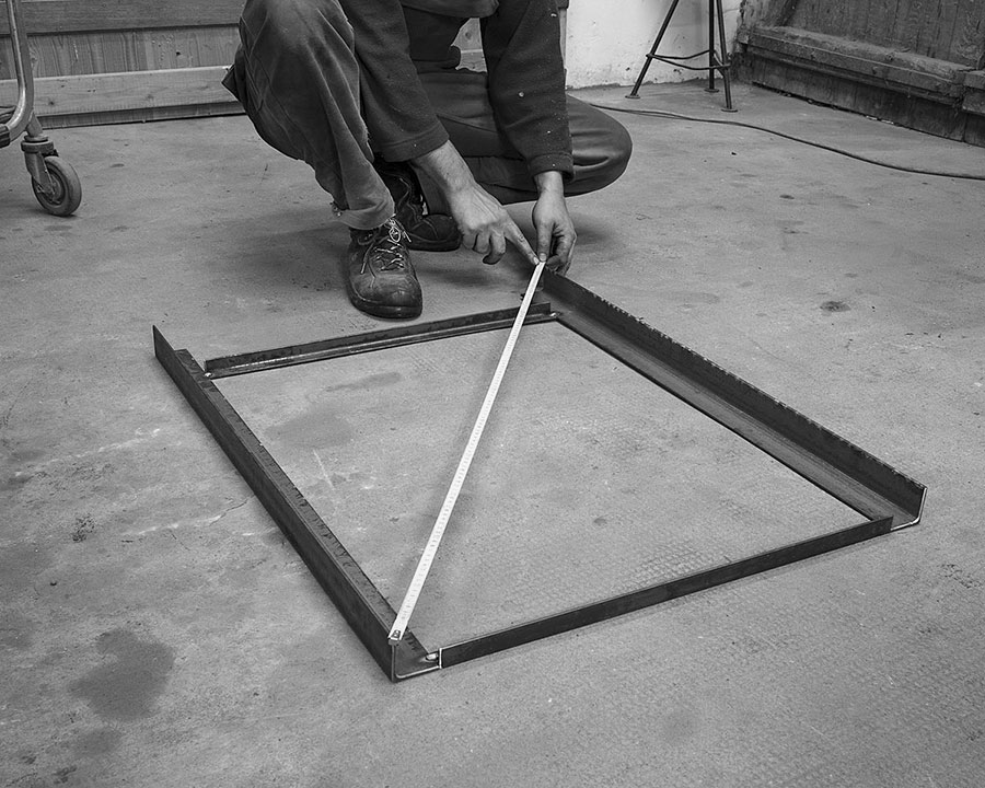 Diagonale der Rahmenteile kontrollieren