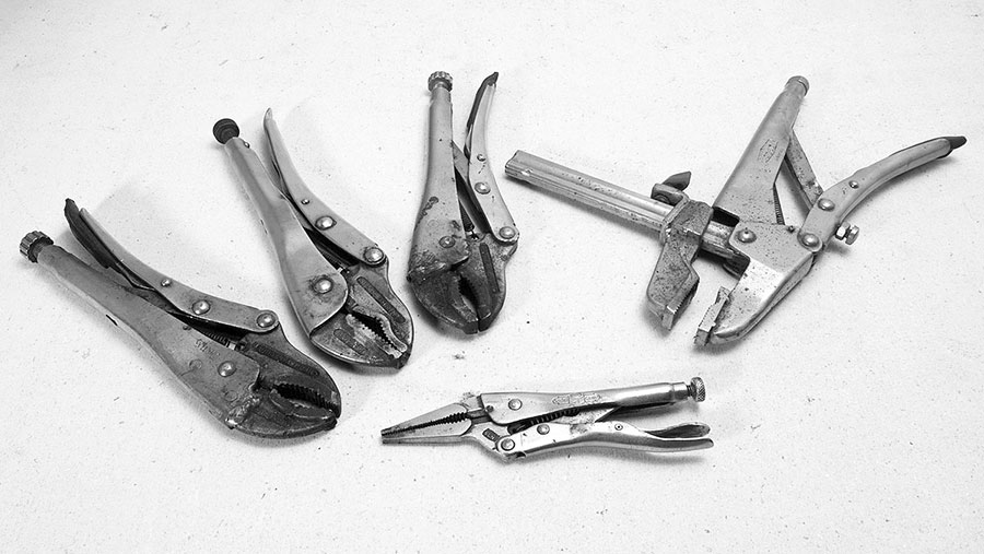 Gripzangen zum Festhalten und Schweissen der Werkbank